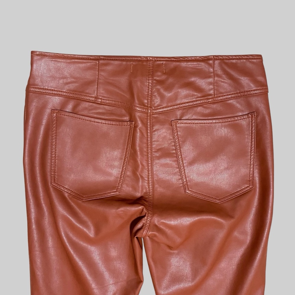 Free People Pants Womens Cognac Brown Vegan Leather Flare Boho Festival Sz 30 - Picture 5 of 11